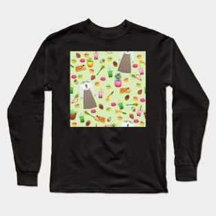 Makoto Kino Tiled Pattern (Green) Long Sleeve T-Shirt